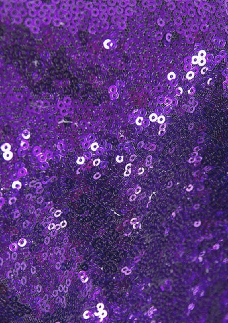 Purple Sequins 3mm Allover Embroidered Fabric on Tulle/Net Material for Decor, Sewing, Dress, Tablecloths & Craft | 52" - 132cms Usable Width | Sold by The Metre