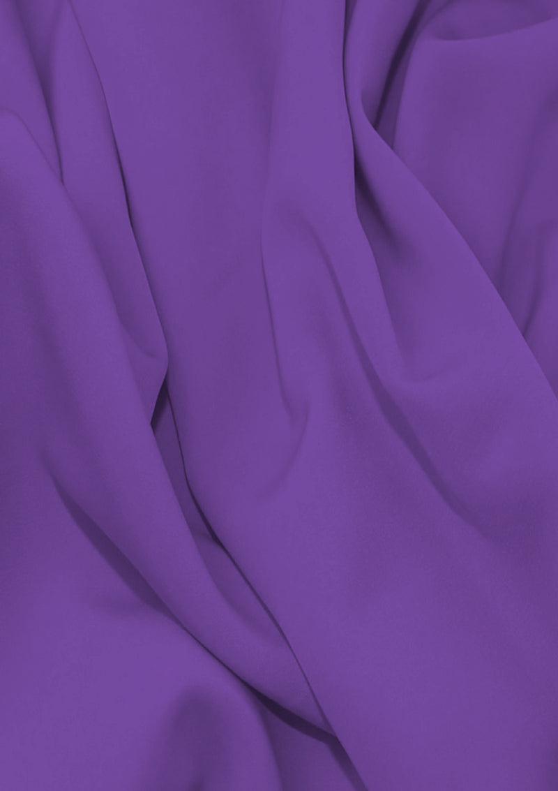 Sienna Crepe Fabric Purple 60" (150cms) Plain Dyed Luxury Soft Feel Dress/craft/fashion