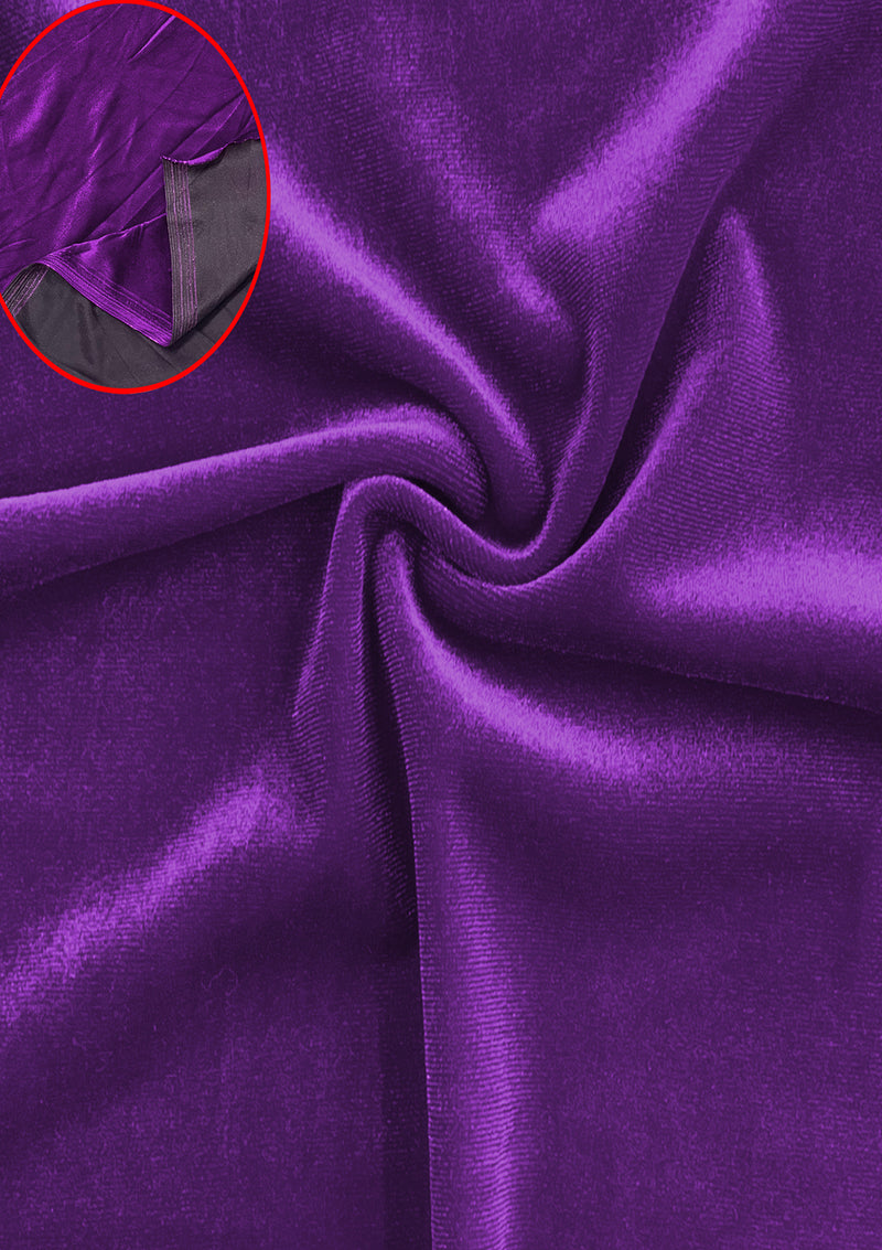 Purple Two Tone Premium Spandex Velvet Plain Dyed 2-way Stretch 148cms Width Two Tone Colours