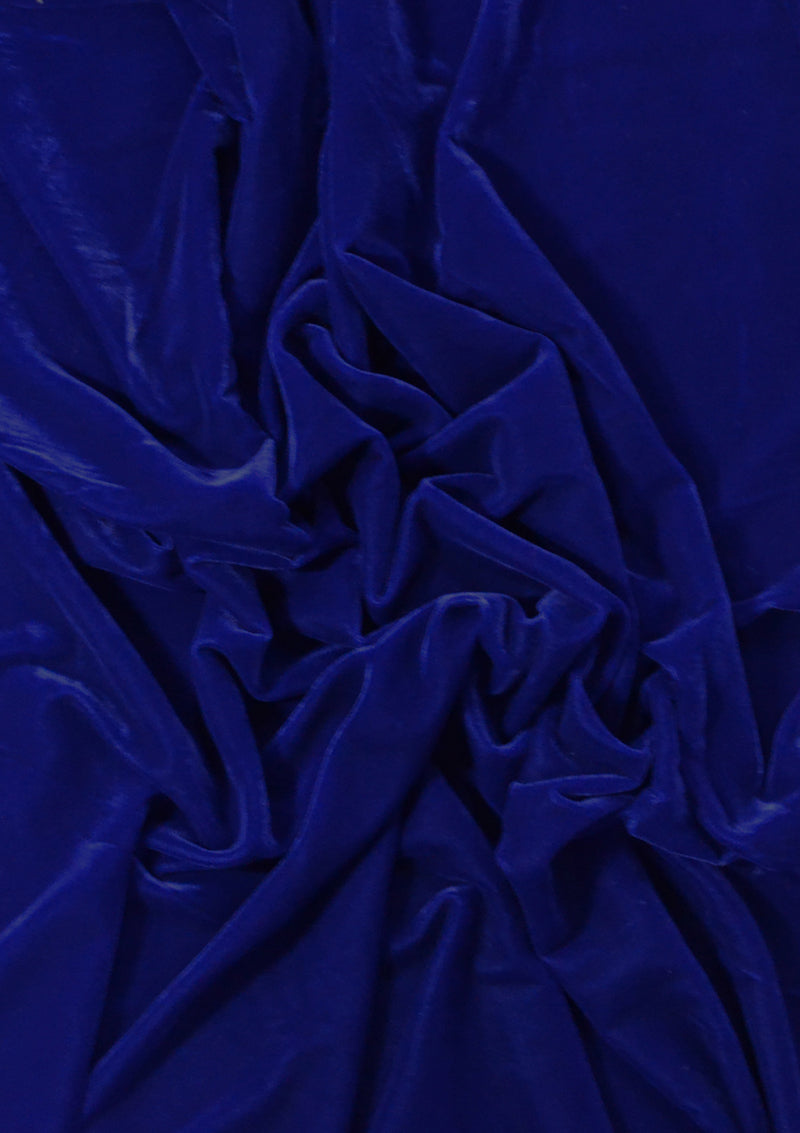 Micro Velvet Plain Fabric 45" Wide Luxury 5000 Grade Velour Non Stretch Dressing (Royal Blue)