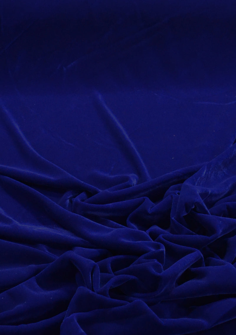 Micro Velvet Plain Fabric 45" Wide Luxury 5000 Grade Velour Non Stretch Dressing (Royal Blue)