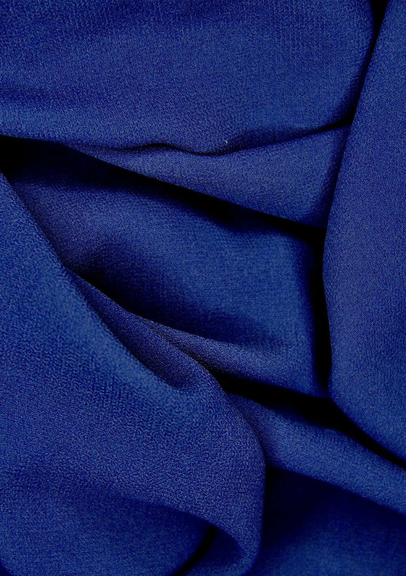 Georgette Chiffon Fabric Royal Blue 60" Wide Plain Crepe for Decoratio Georgette Chiffon Fabric Royal Blue 60" Wide Plain Crepe for Decoratio