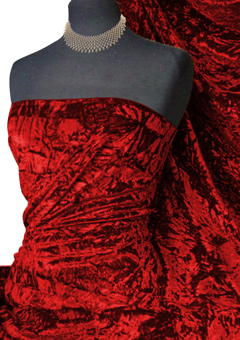 Premium Spun Ice Crush Effect Velvet 2 Way Spandex 60" Craft, Dress & Decoration 2