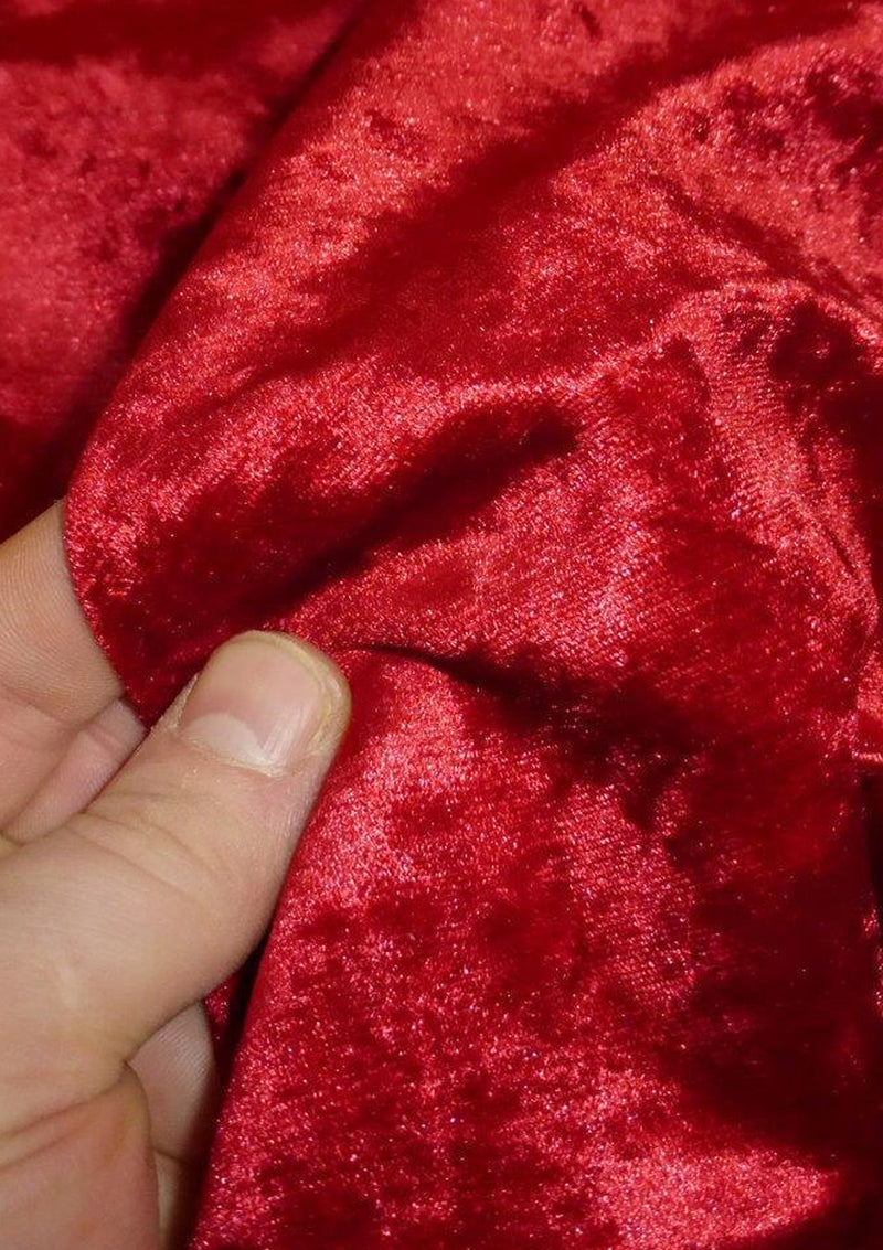 Red Premium Crushed Velvet 1 Way Stretch Fabric Dress Craft Wedding Cushion 60" - 150cm Wide Per Metre