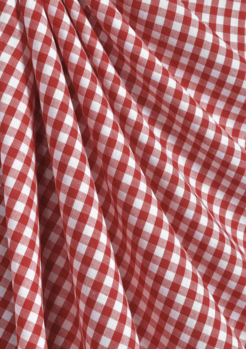 Large Check 1/4" Red 45" Wide Gingham Polycotton Fabric Check Material Dress Crafts Uniform