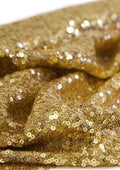 Rich Gold Sequins 3mm Allover Embroidered Fabric on Tulle/Net Material for Decor, Sewing, Dress, Tablecloths & Craft | 52" - 132cms Usable Width | Sold by The Metre