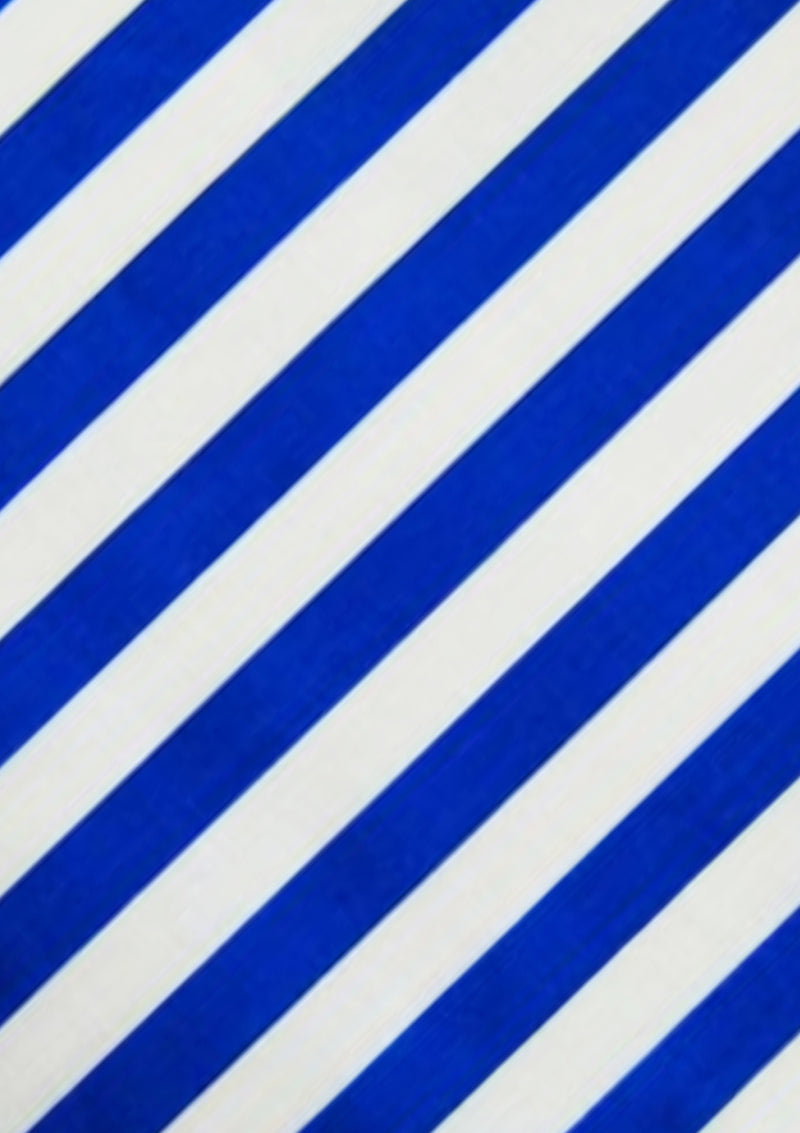 Royal Blue Broad Stripes Polycotton Printed Fabric Horizontal 17mm Stripes 45" Craft D