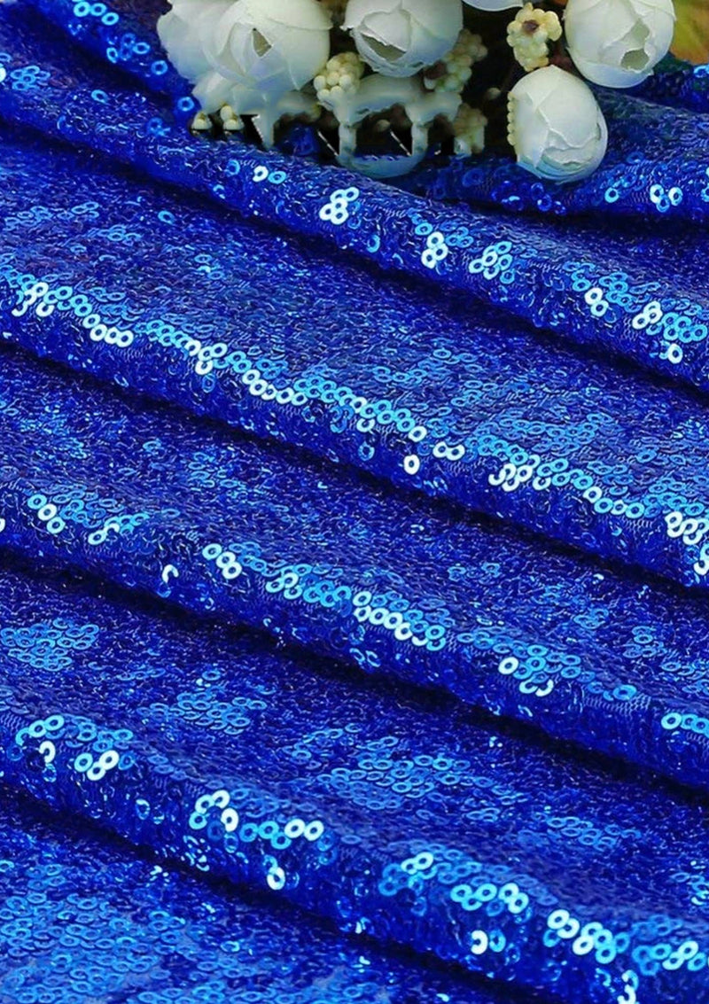 Sequins 3mm Allover Embroidered Fabric on Tulle/Net Material for Decor, Sewing, Dress, Tablecloths & Craft | 52" - 132cms Usable Width