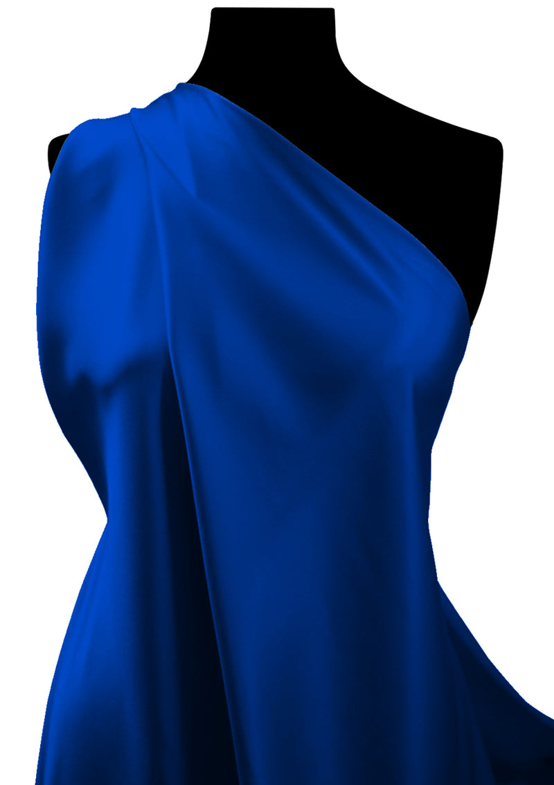 silk dress fabric uk Ice Blue Plain Stretch Satin Fabric