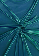 Blue Green 44" Computer Foil Pin Dot Metallic Fabric High Shine Dressing Dance Costume