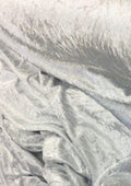 Silver Premium Crushed Velvet 1 Way Stretch Fabric Dress Craft Wedding Cushion 60" - 150cm Wide Per Metre