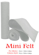 Silver Felt Fabric Baize 100% Acrylic Material Arts Crafts Sewing Decoration 1mm Thickness | 100cm x 45cm Wide | Sold by The Metre & Roll