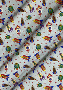 Rockets Spaceships Cotton Print Fabric Space Theme 45" Wide 100% Craft Poplin Dress Material D