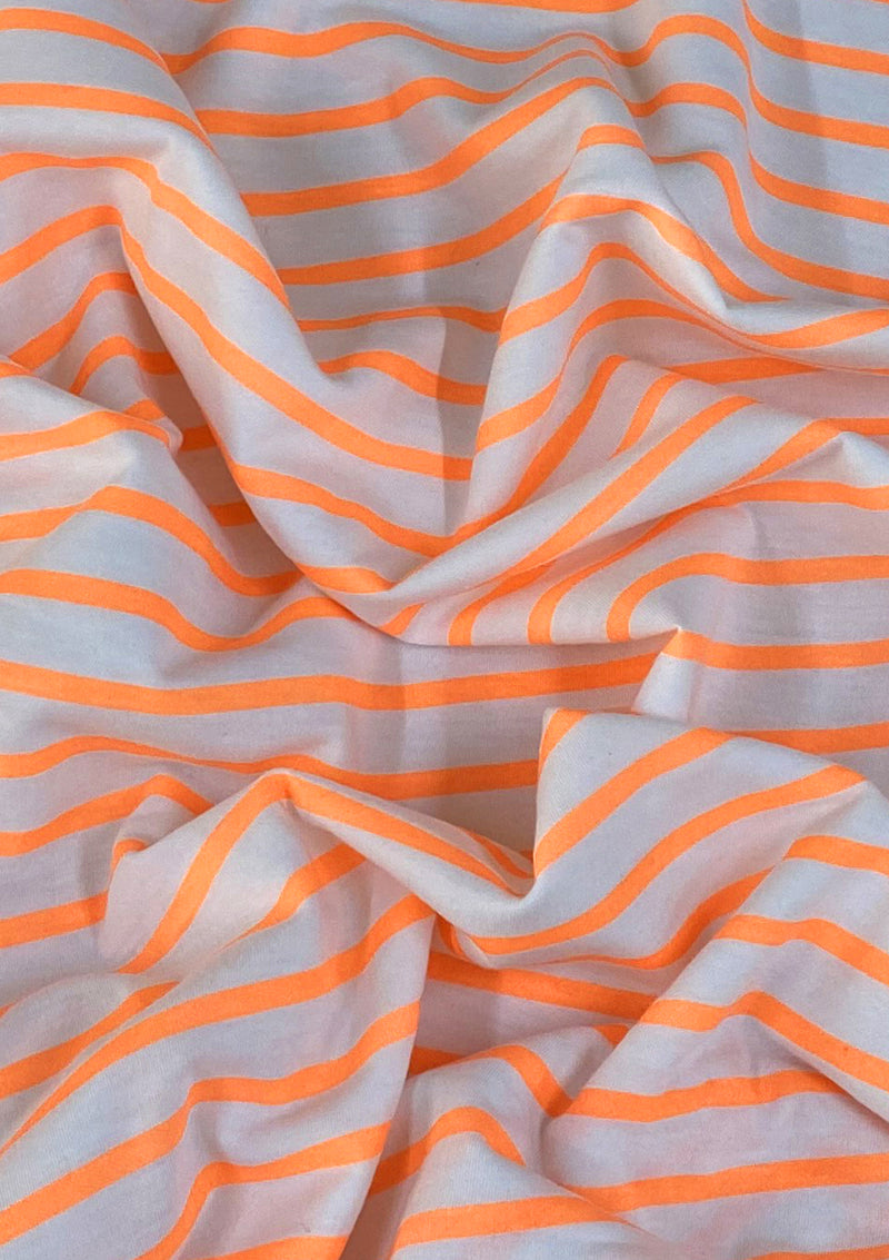 Stripes Jersey Fabric Viscose Elastane Vertical Lines 2-Way Stretch 68" - Orange