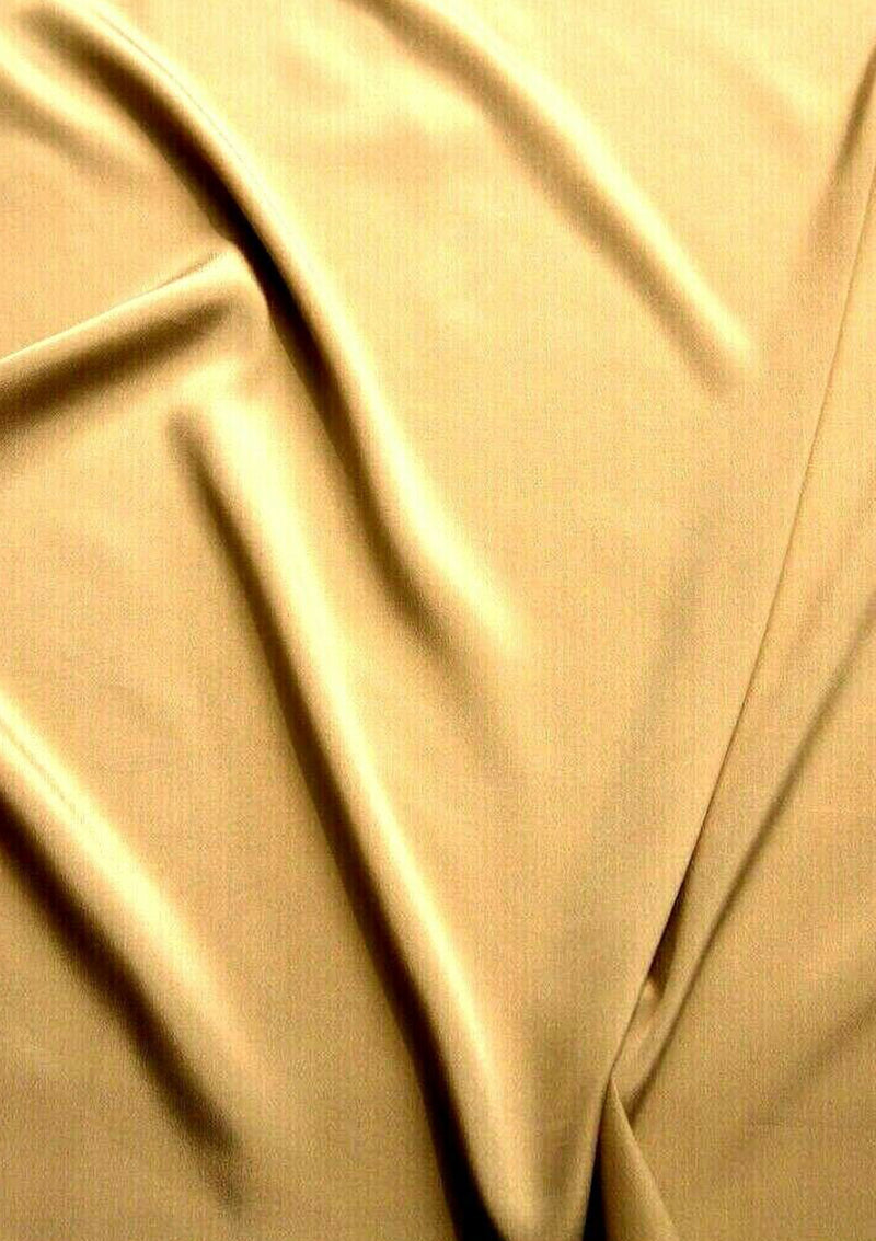 Crepe De Chine Dress Fabric Tan Silky Plain Dyed Oeko-tex 44/45" Wide Craft