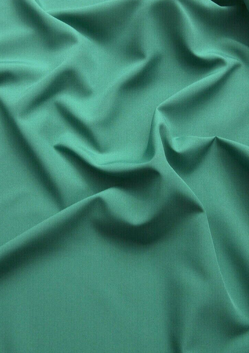 Crepe De Chine Dress Fabric Tropical Green Silky Plain Dyed Oeko-tex 44/45" Wide Craft