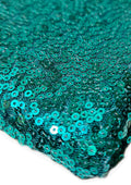 Teal Green Sequins 3mm Allover Embroidered Fabric on Tulle/Net Material for Decor, Sewing, Dress, Tablecloths & Craft | 52" - 132cms Usable Width | Sold by The Metre