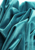 Turquoise Premium Spandex 2-Way Stretch Velvet Plain Dyed 58" Width Dress, Garments & Cushions