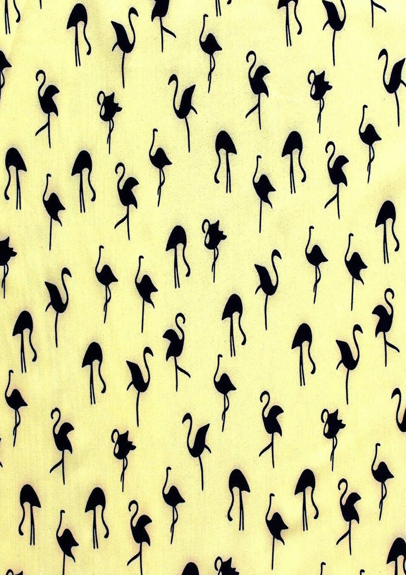 Designer Soft Touch Crepe Flamingo Pattern Print Fabric Dressmaking/Craft D