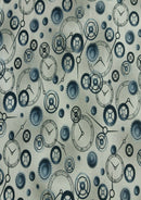 Steampunk Cogs Clock 100% 45"Craft Cotton Poplin D