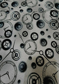 Steampunk Cogs Clock 100% 45"Craft Cotton Poplin D#39