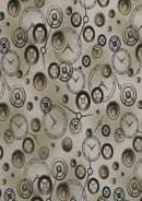 Steampunk Cogs Clock 100% 45"Craft Cotton Poplin D