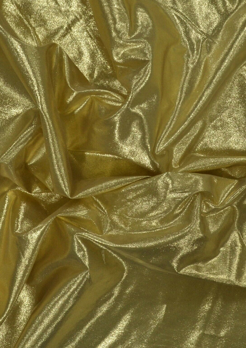 Gold Shiny Metallic Emperor Foil Non-Stretch Fabric for Dressmaking, C Gold Shiny Metallic Emperor Foil Non-Stretch Fabric for Dressmaking, C