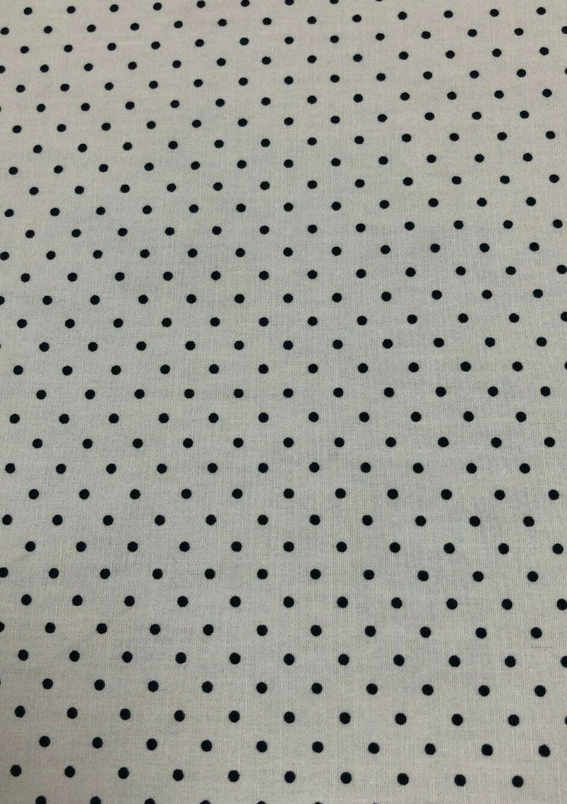100% 45" Craft Cotton Poplin Print Mini Polka Dots 3mm Contrast D