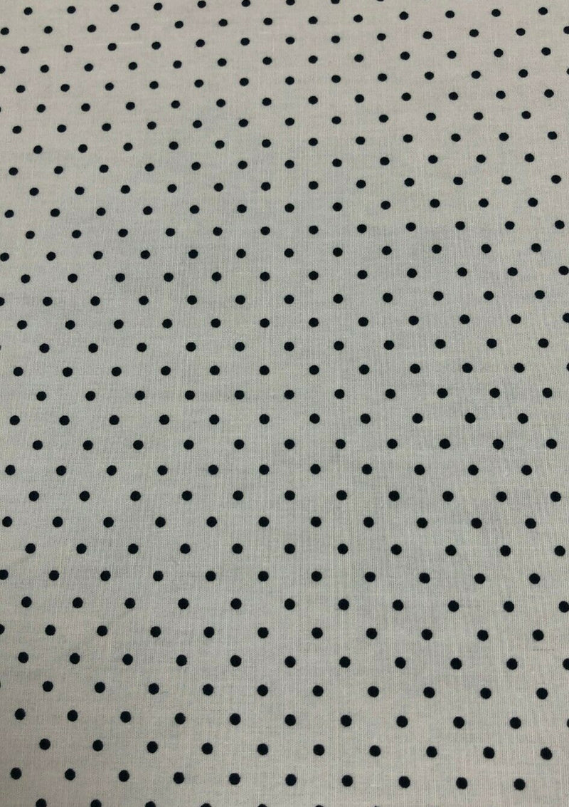 100% 45" Craft Cotton Poplin Print Mini Polka Dots 3mm Contrast D