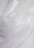White Organza Fabric Voile Curtain 60" Width Plain Dyed 100% Nylon Decoration - Metre