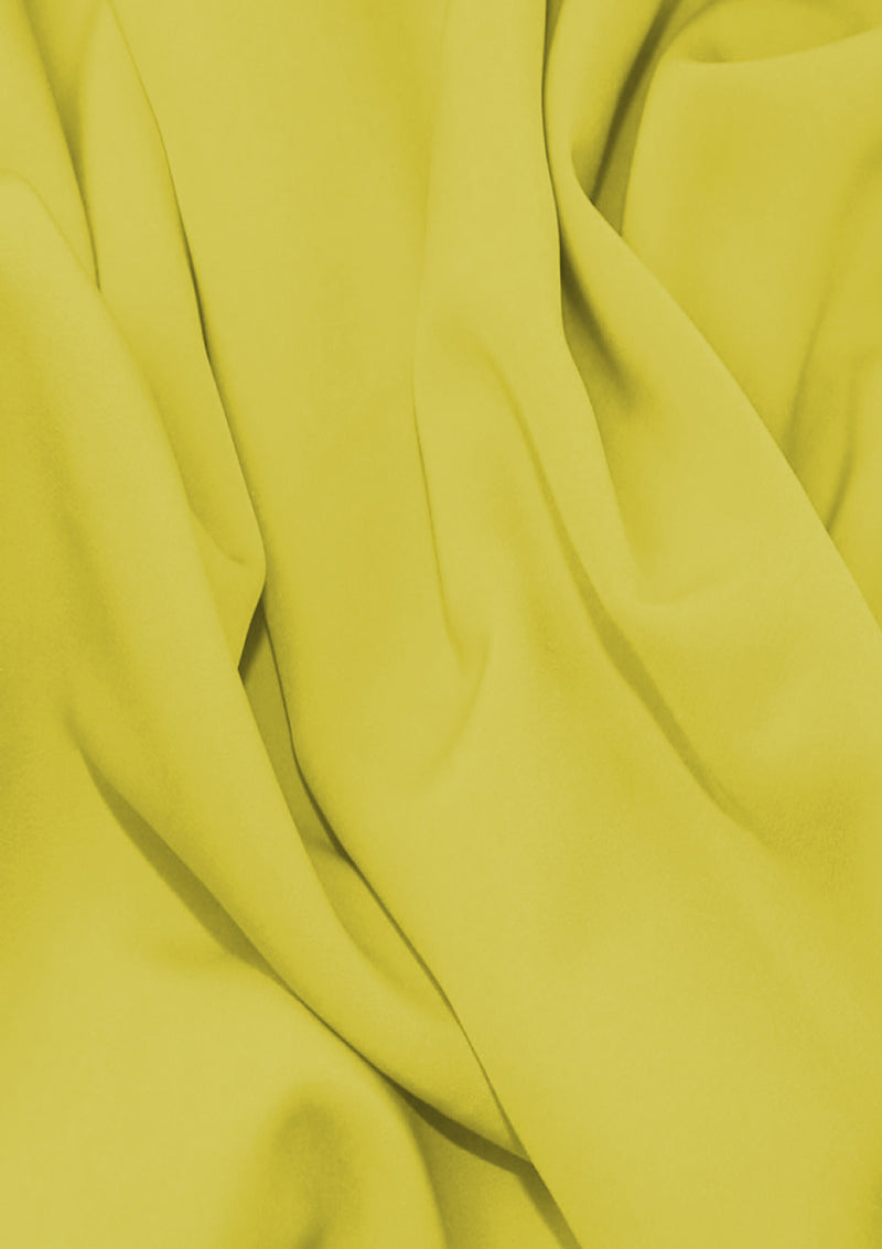Sienna Crepe Fabric Yellow 60" (150cms) Plain Dyed Luxury Soft Feel Dress/craft/fashion