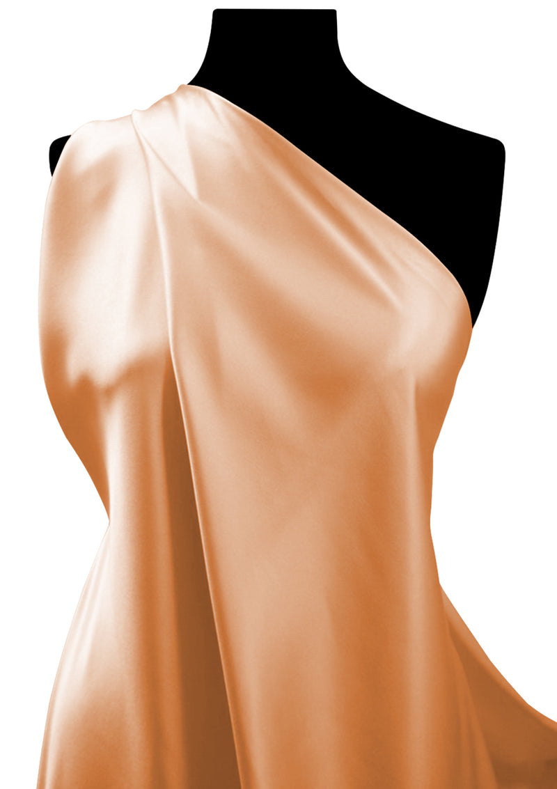 Apricot Premium Silky Satin Fabric 150cm Wide for Dress Bridal Fashion Scrunchies & Headbands