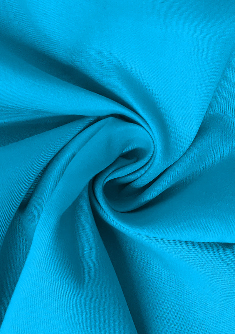 Aqua Cotton Fabric 100% Cotton Poplin Plain Oeko-Tex Certified Fabric for Dressmaking, Craft, Quilting & Facemasks 45" (112 cms) Wide Per Metre