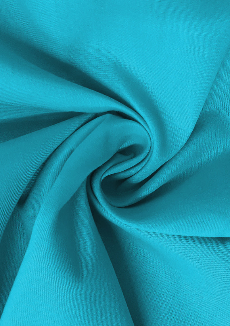 Aqua Blue PolyCotton Fabric 65/35 Blended Dyed Premium Fabric 45" (112cm) Wide for Craft, Dressmaking, Face Masks & NHS Uniforms