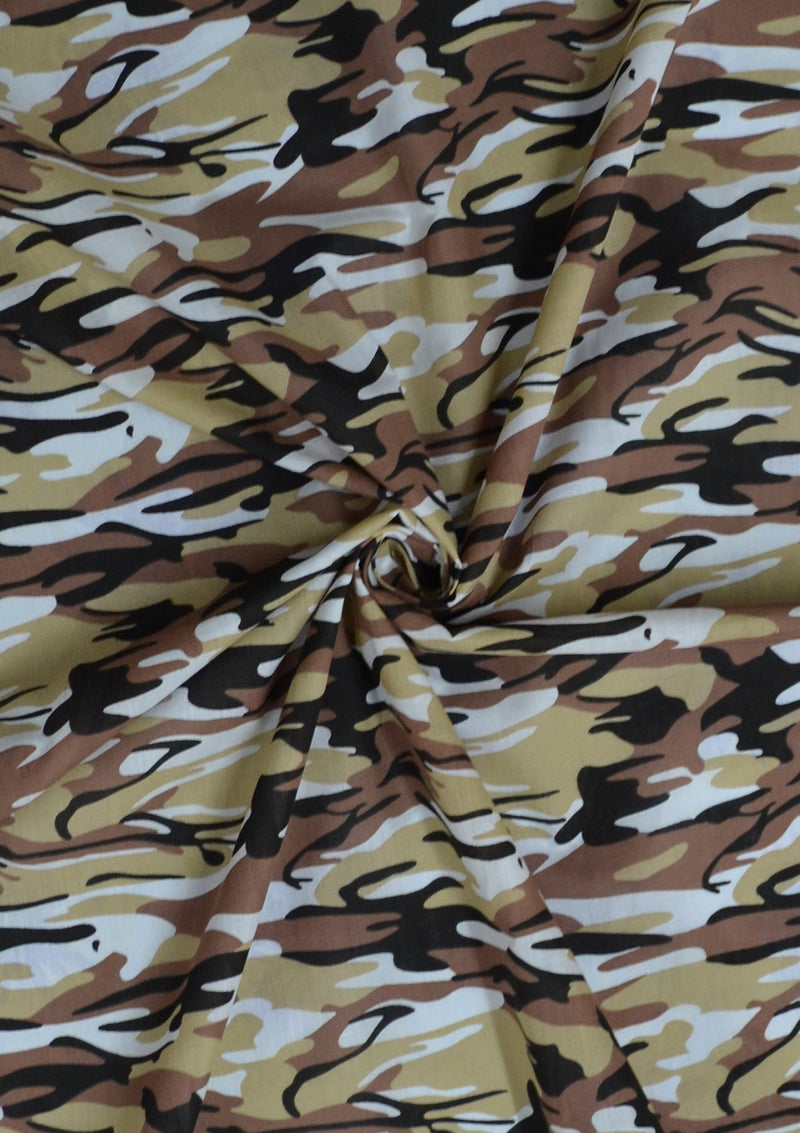 100% 45" Printed Polycotton Camouflage Print Fabric Craft/dress/facemask Use D