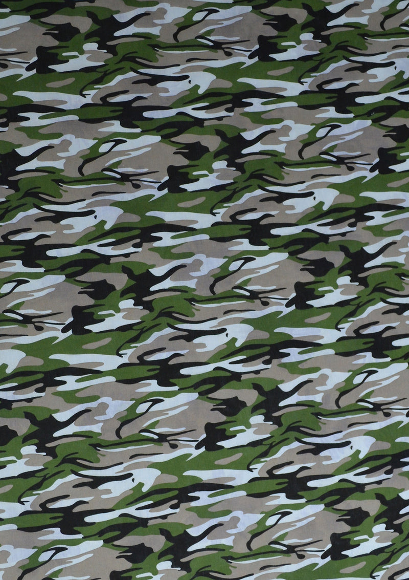 100% 45" Printed Polycotton Camouflage Print Fabric Craft/dress/facemask Use D