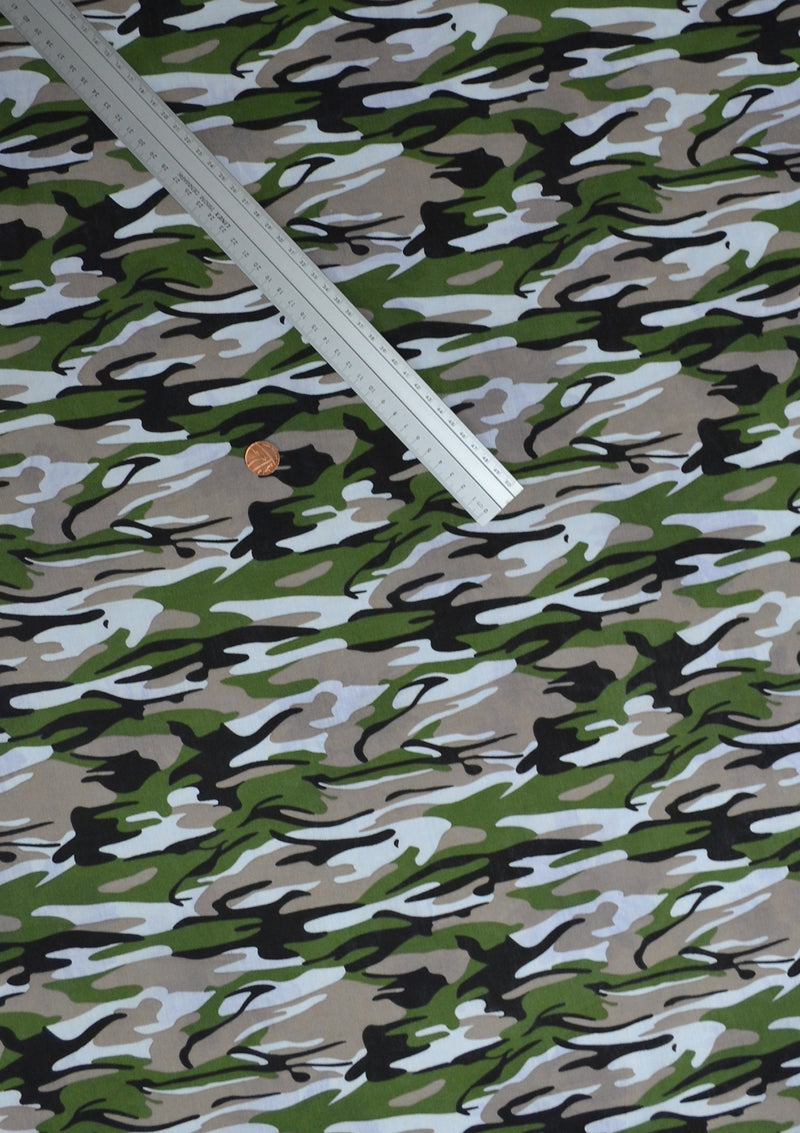 100% 45" Printed Polycotton Camouflage Print Fabric Craft/dress/facemask Use D