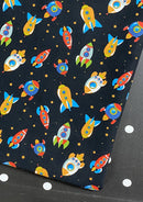 Rockets Spaceships Cotton Print Fabric Space Theme 45" Wide 100% Craft Poplin Dress Material D