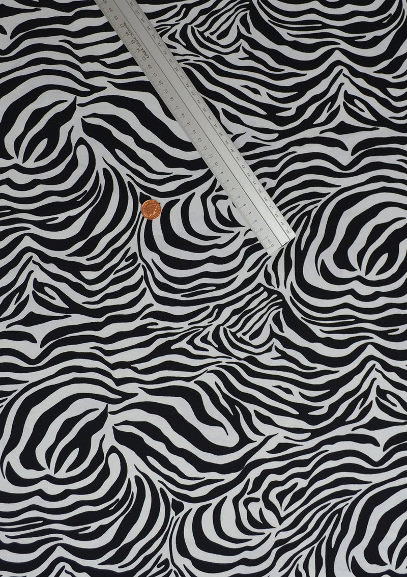 100% 45" Craft Cotton Poplin Safari Zebra Skin Printed Fabric Face Mask Use D
