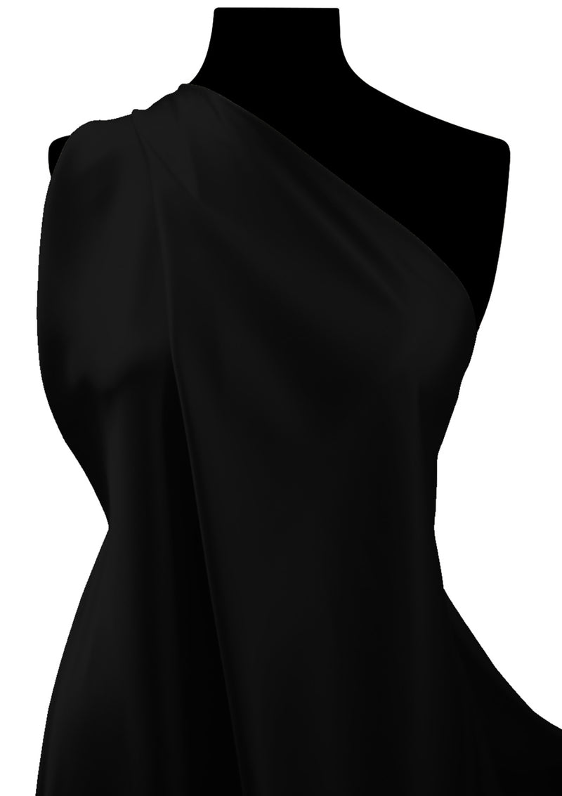Satin Silky Fabric Plain Dress Matte Black 150cm Wide Dull Craft Material Bridal Fashion Scrunchies & Headbands