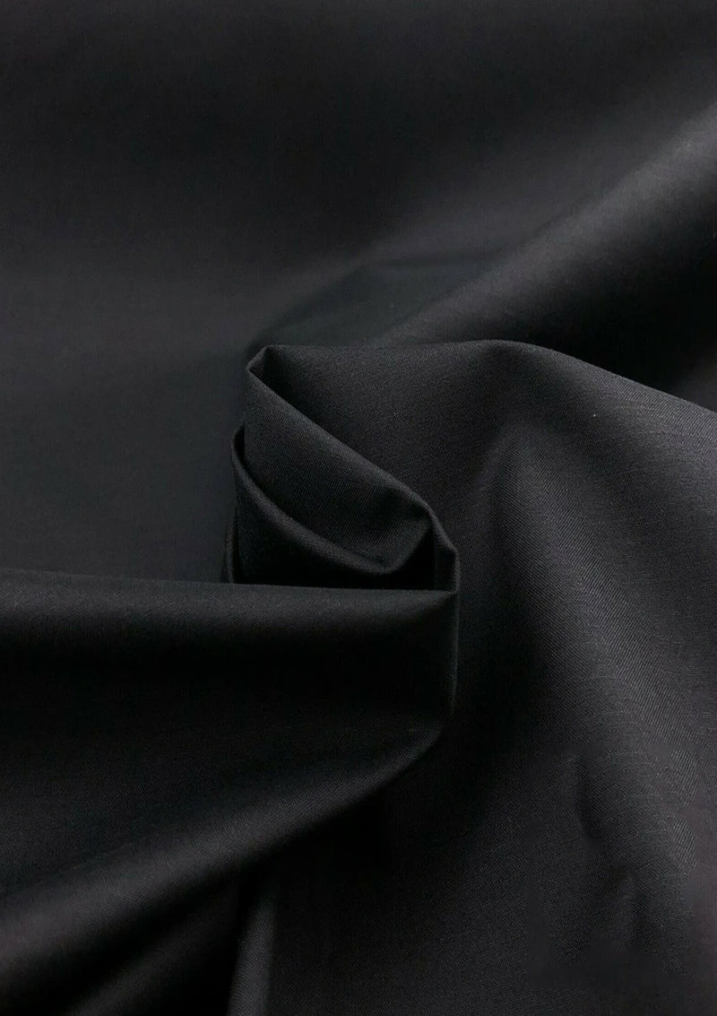 Black Cotton Fabric 100% Cotton Poplin Plain Oeko-Tex Certified Fabric for Dressmaking, Craft, Quilting & Facemasks 45" (112 cms) Wide Per Metre