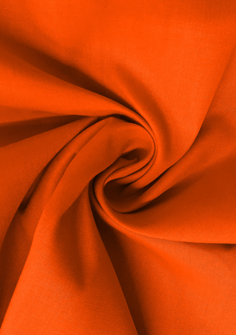 Burnt Orange Cotton Fabric 100% Cotton Poplin Plain Oeko-Tex Certified Fabric for Dressmaking, Craft, Quilting & Facemasks 45" (112 cms) Wide Per Metre