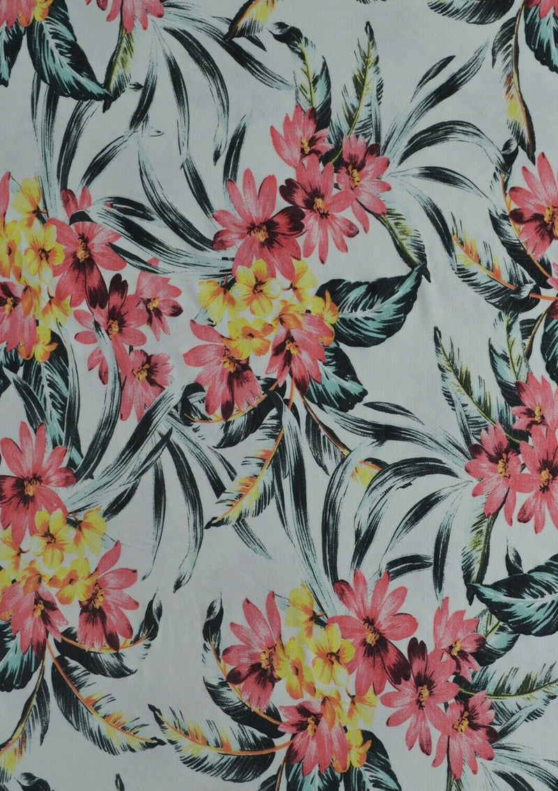 Viscose Jersey Flowers/leaves lightweight Stretch Fabric 60’’ Width Dressmaking D