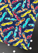 Cars Cotton Printed Fabric 45" Wide Sports Racing Cars 100% Craft Poplin Dressing Material D