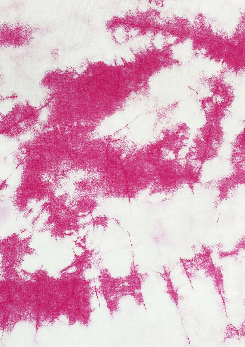 Tie Dye Print Jersey Fabric Viscose Elastane 2-Way Stretch 63" Wide Fashion Dressing - Pink
