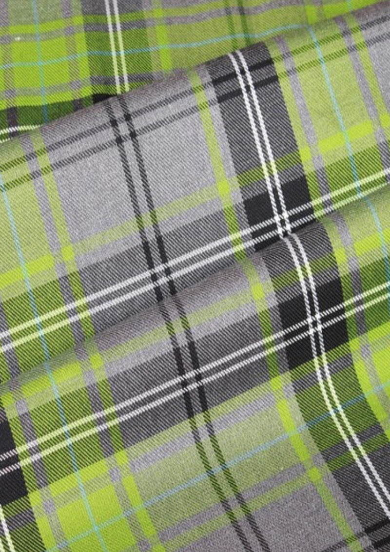 Tessuto tartan poliviscose a quadri di qualità, larghezza 147,3 cm (grigio giallo D94, Fat Quarter Tessuto tartan poliviscose a quadri di qualità, larghezza 147,3 cm (grigio giallo D94, Fat Quarter