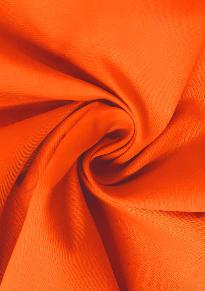 Flo Orange PolyCotton Fabric 65/35 Blended Dyed Premium Fabric 45" (112cm) Wide for Craft, Dressmaking, Face Masks & NHS Uniforms