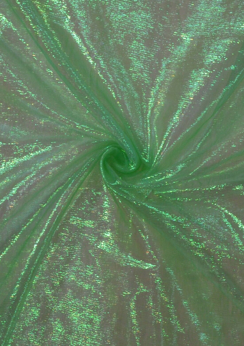 Green 50" Rainbow Organza Pearlised Iridescent Fabric Weddings Dancewear Christmas Decor