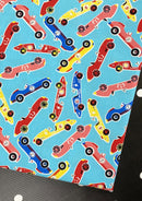 Cars Cotton Printed Fabric 45" Wide Sports Racing Cars 100% Craft Poplin Dressing Material D
