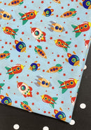 Rockets Spaceships Cotton Print Fabric Space Theme 45" Wide 100% Craft Poplin Dress Material D